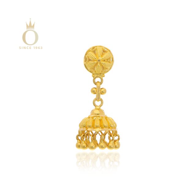 GOLD SINGLE STEP JHUMKA - Image 4