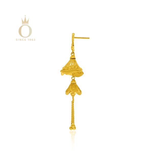 GOLD DOUBLE STEP JHUMKA - Image 2
