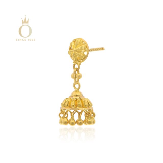 GOLD SINGLE STEP JHUMKA - Image 3