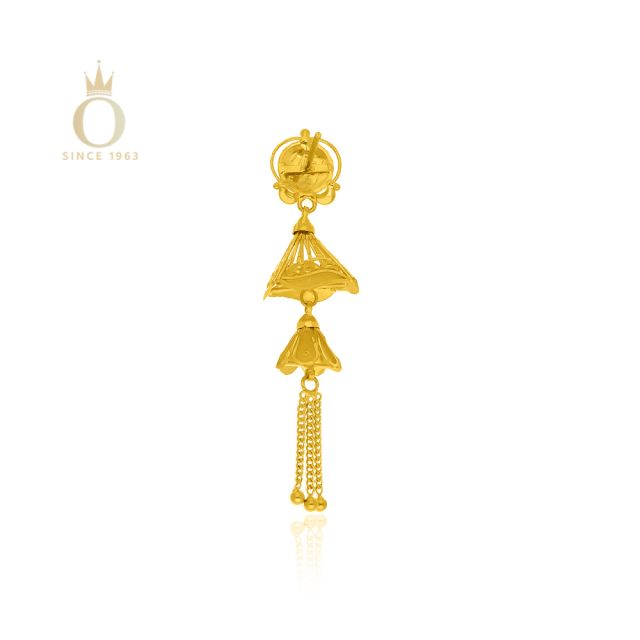 GOLD DOUBLE STEP JHUMKA - Image 3