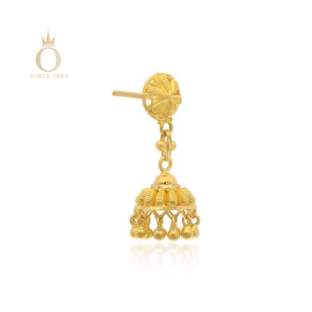 GOLD SINGLE STEP JHUMKA - Image 2