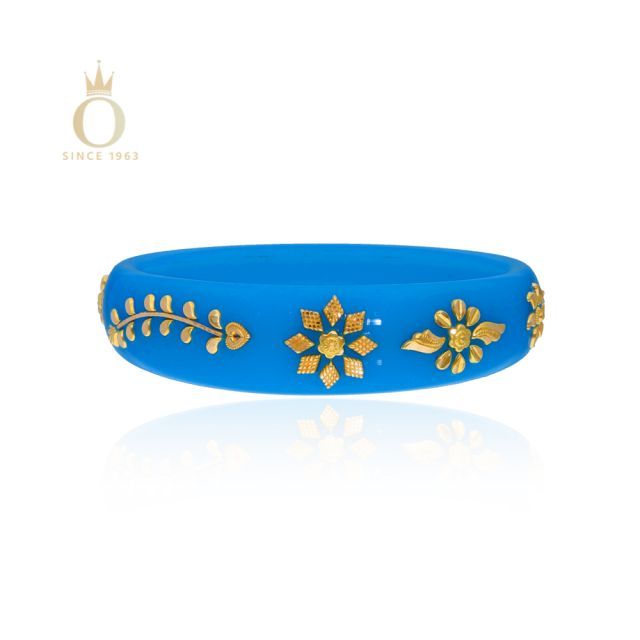 Azure Flora Gold Pola Bangle